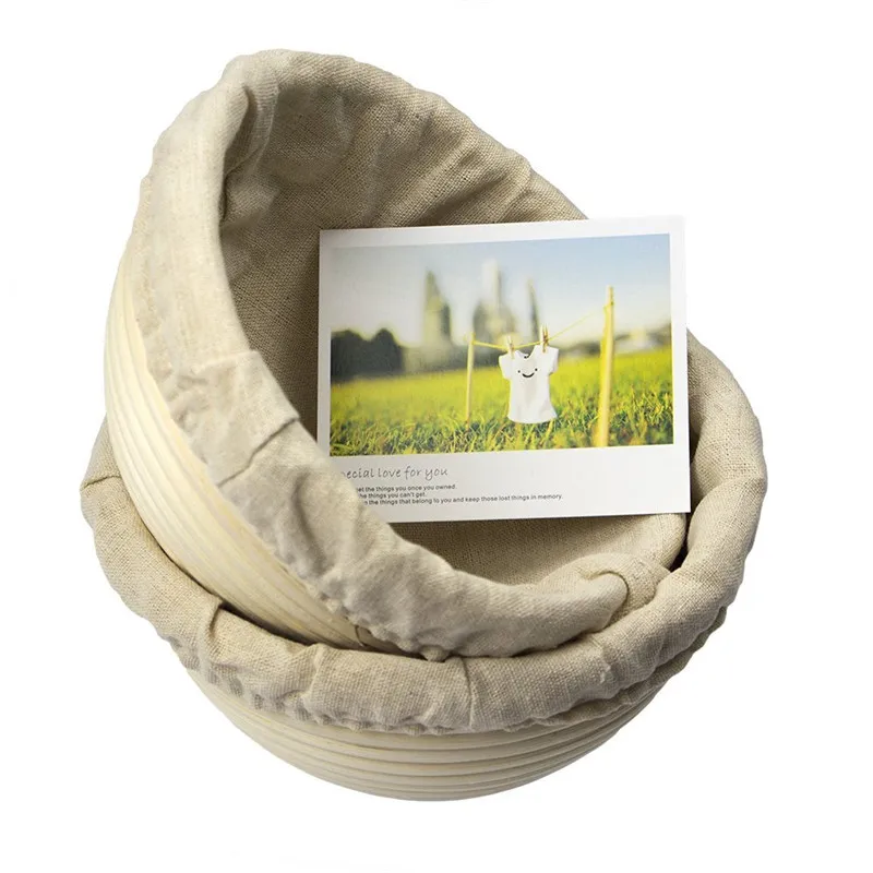 

2 pack of 7" Round Proofing Proving Basket Brotform Banneton Bread Proofing Baskets with Bread Dough Fermentation Rattan Basket