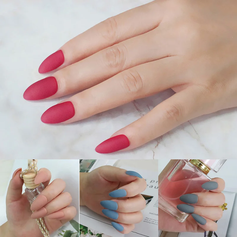2019 24 шт формы капли матовые поддельные ногти DIY накладной Маникюр для женщин невесты