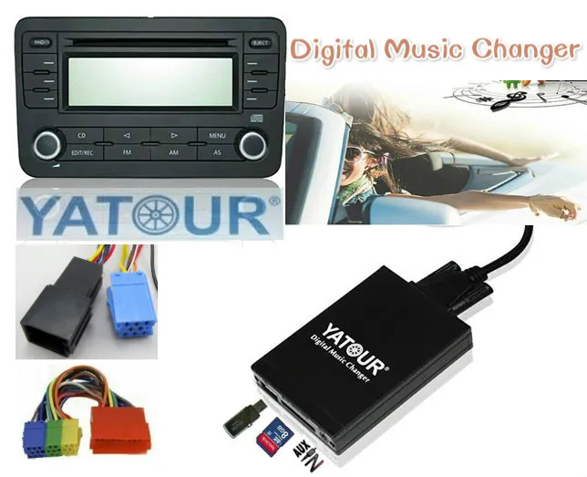 Yatour для Audi A2 A3 A4 A6 TT хор 1 Хор 2 Концерт Автомобильный MP3 плеер USB SD AUX Bluetooth цифровой