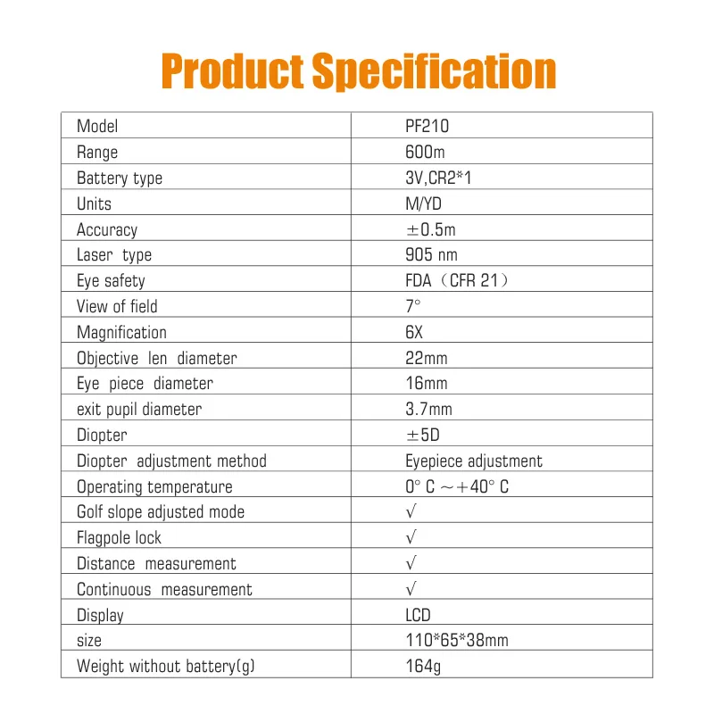 MiLESEEY PF210 Telescope Rangefinder for Hunting Golf laser rangefinder 600m MiLESEEY PF210 Telescope Rangefinder for Hunting Golf laser rangefinder 600m