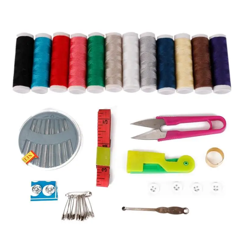 Портативные дорожные наборы для шитья набор швейных нитей инструменты для игл стеганое полотно нитки ножницы Швейные аксессуары - Цвет: 49 PCS