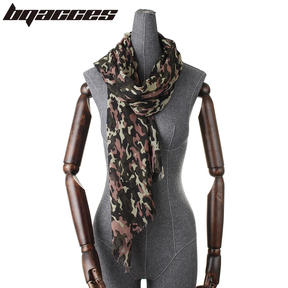 

[BQACCES] Fashion Camouflage Print 100% Cotton Scarf Fringed Thin Voile Scarves Women Summer Shawl New Hijab Bufanda