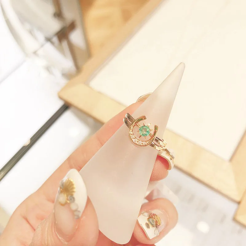 Японский светильник, роскошное ожерелье, 925 серебро, 18 К золото, изумруд, подкова, u-образная форма, рекомендуем для женщин