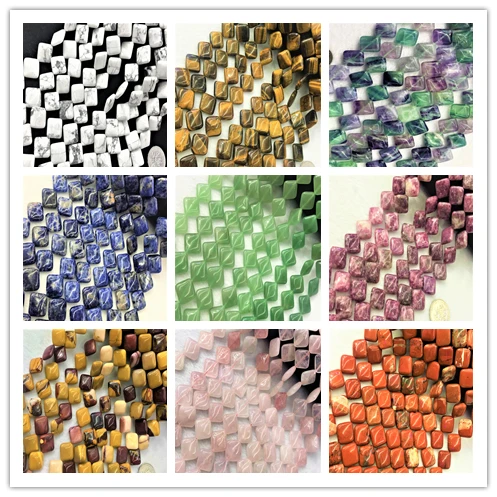 15mNatural Square Opposite Shape Mookites Aventurines Jaspers Jades stone Semi Precious Beads Strand 15(22pcs) Wholesale For DIY | Украшения