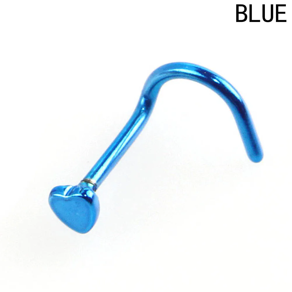 

Fashion Hollow Heart Stainless Steel Funny New Studs Piercing Nose Screw Rings