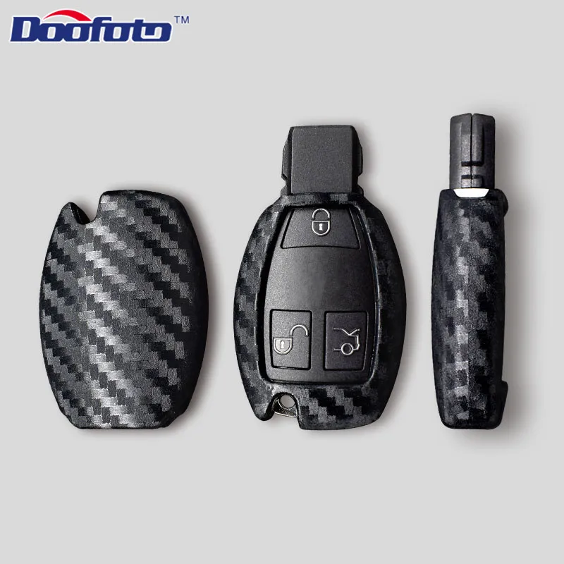 Doofoto Автомобильный ключ из углеродного волокна чехол сумка автомобильные аксессуары оболочка подходит для Mercedes Benz C Class W203 W210 W211 W124 W205 W202 GLC GLA