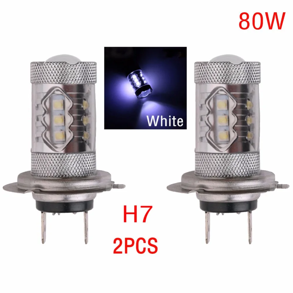 2 шт. автомобисветодиодный светодиодные лампы 80 Вт H8/H11 9006 9005 H7 H4 H3 H1 2828 SMD 12 В|led light