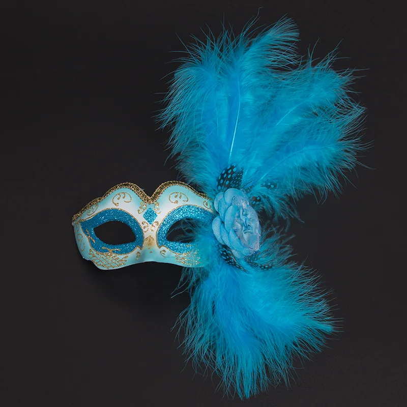 Personality New Crack Half Face Child Mask Festival Party Mystery Venice Prom Feather Flower Mask