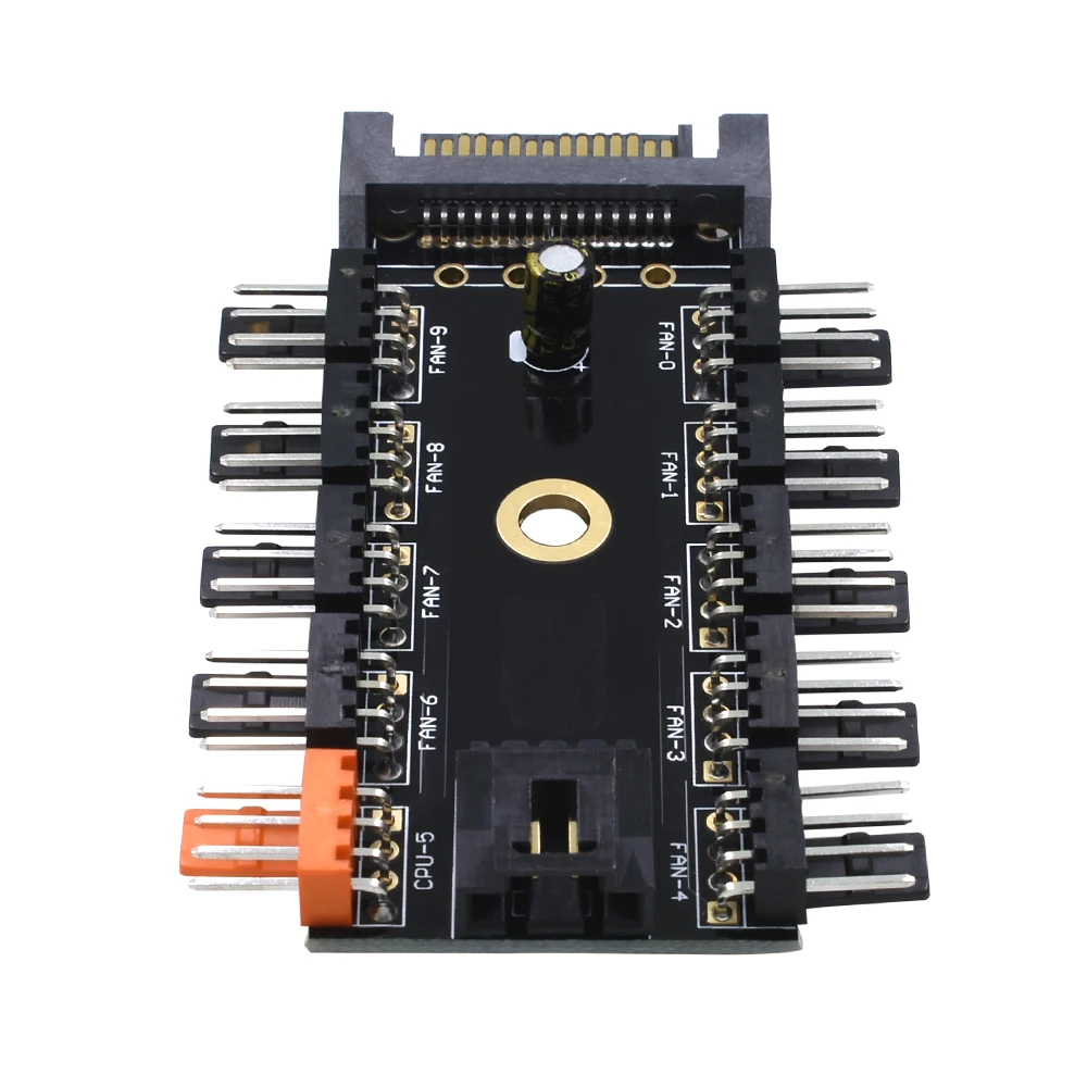 TISHRIC 10 قطعة 2018 مروحة المحور الفاصل SATA 1 إلى 10 قطعة مسند تبريد للاب توب مدمج به مكبر صوت كابل Pwm 12 V امدادات الطاقة سرعة محول جهاز كمبيوتر شخصي الت...