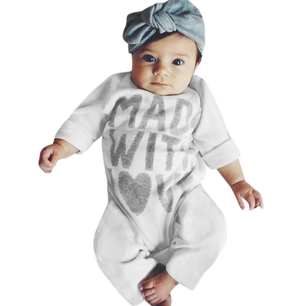 2017 imported baby clothesCute Newborn Kid Baby Bow Boys Girls Outfits