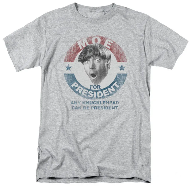 Three Stooges-Moe For President Apparel t-Athleticer Heather 100% хлопок для мужских рубашек | Мужская одежда