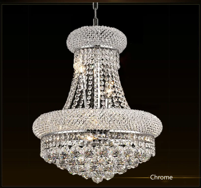 Modern Crystal Chandelier Lighting For Living Room Bedroom Pendant K9 Crystal Ac90-26V E14 LED Bulbs Golden Chrome Chandeliers chandelier light