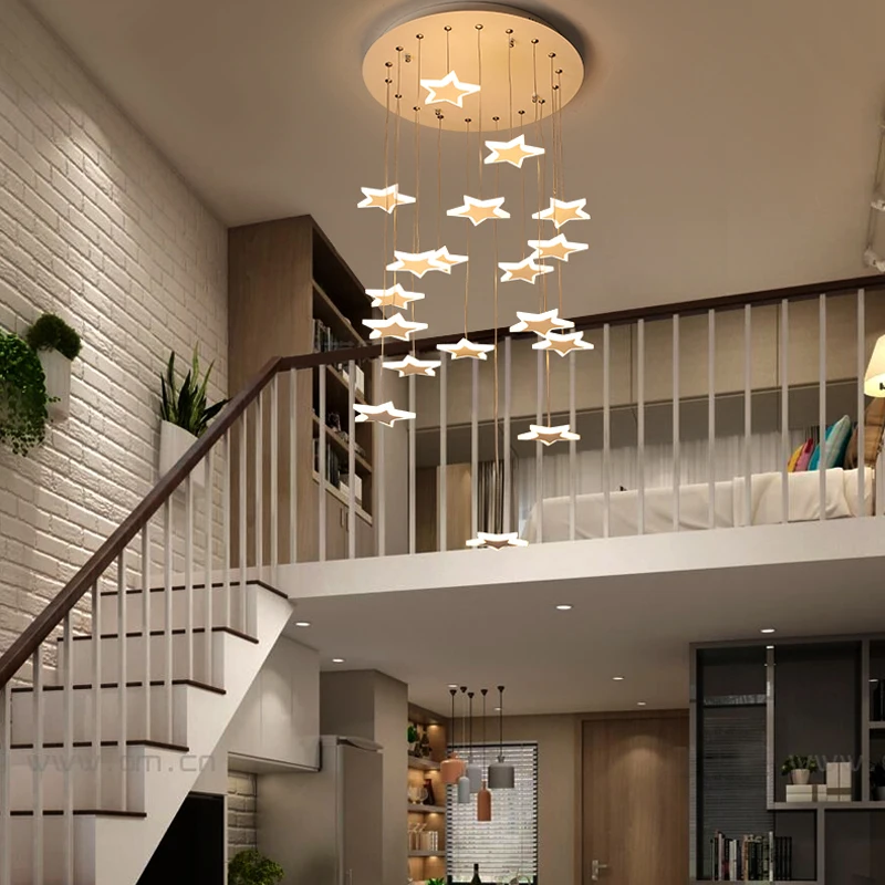 

Modern led Pendant Lights Restaurant Clothing Store Decoration Pendant Lamps Villa Hotel Lobby Rotate Staircase Pendant Lighting