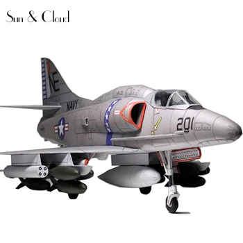 

1:32 DIY 3D American Douglas A-4 Skyhawk Fighter Plane Aircraft Paper Model Assemble Hand Work Puzzle Game DIY Kids Toy