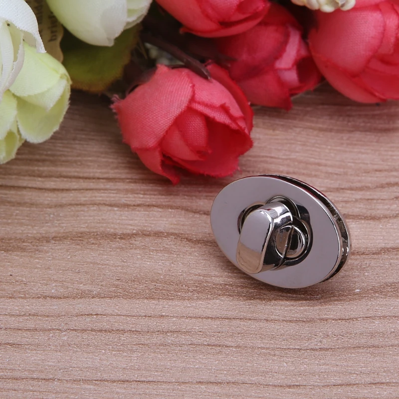 THINKTHENDO Egg Shape Bag Twist Lock Accessories Oval Handbags Case Alloy Catch Buckle DIY 4 Color Small Bag Clasp New