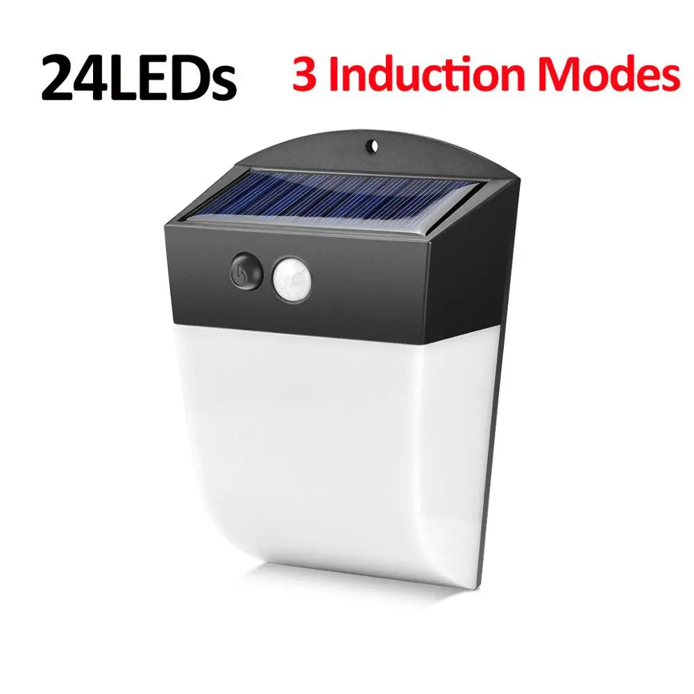 24LEDS 3Modes PIR датчик движения огни солнечный уличный свет уличный фонарь путь двора Плаза Сад Освещение лампе solaire exterieur - Испускаемый цвет: 24LEDS 3Modes
