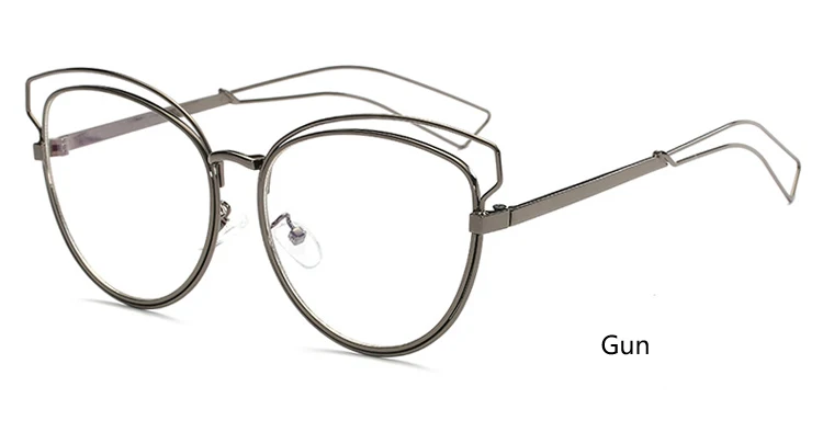 Ralferty стильные негабаритные очки для глаз кошки женские компьютерные очки ретро золотые очки женские оптика аксессуары для глаз 2217 - Цвет оправы: Gun