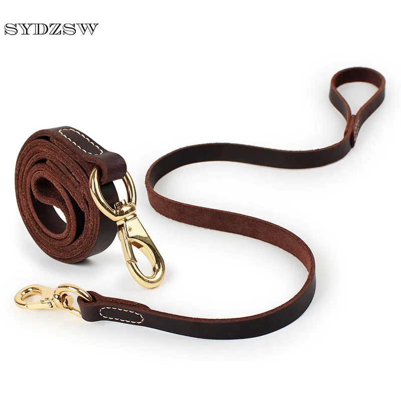 

SYDZSW Top-quality Leather Dog Leash Pet Rope for Large Dogs Husky Labrador Gold Retriever Big Dogs Leash & Leads 2.0*110*0.4cm