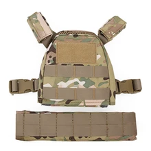 Мини Airsoft тактический жилет с Patrol ремень Молл Боевой жилет XS/S CP Mulitcam