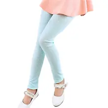 Летние детские штаны для маленьких девочек эластичные леггинсы брюки ярких цветов 2-7Y