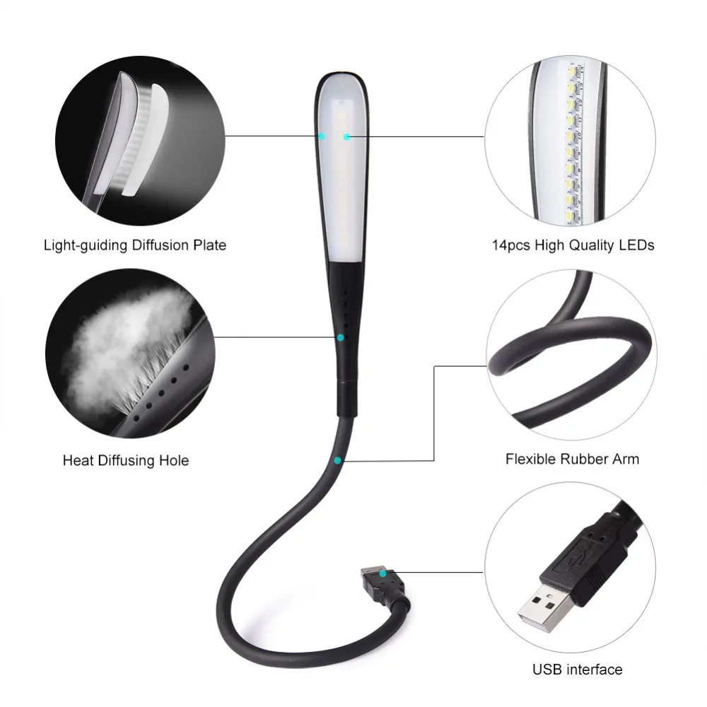 LEDGLE-14-LEDS-LED-Bulbs-Tubes-mini-USB-lamp-Book-light-Camping-Bulb-USB-LED-Night