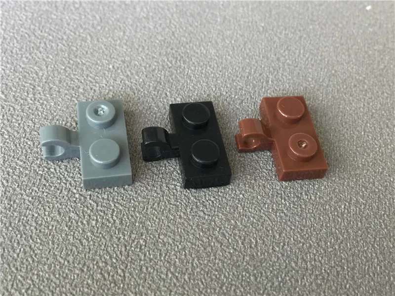50 шт./лот MOC кирпичи 11476 1x2 пластина модифицированный центральный зажим в черный