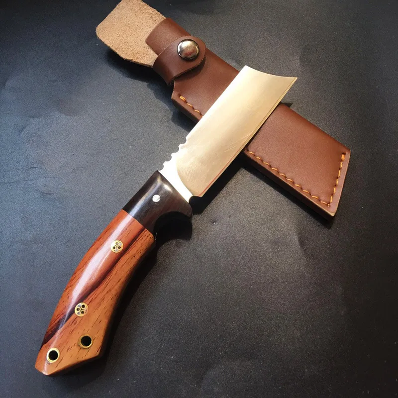 Высококачественный уличный охотничий нож, очень острый ручной работы, тактический боевой нож с фиксированным лезвием, ножи выживания для кемпинга, EDC