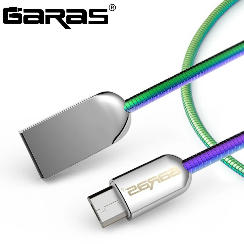 Градиентный металлический кабель GARAS пружинный USB Micro USB/Type C зарядный для передачи