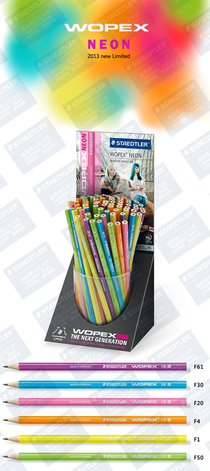 Staedtler wopex неоновый карандаш экологически безопасные карандаши Ограниченная серия 20 шт./лот