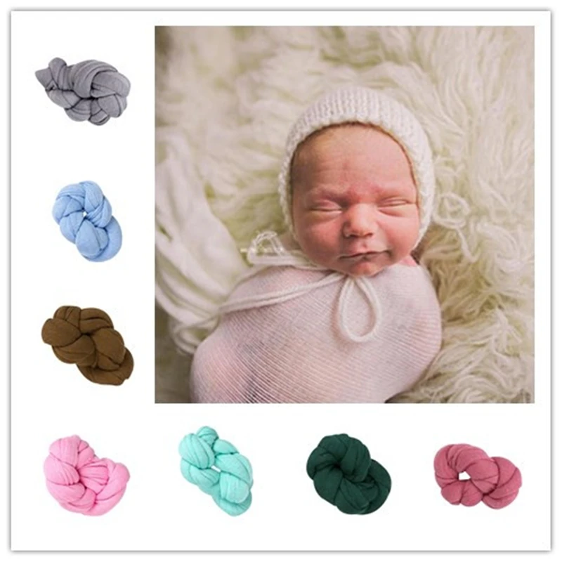 

Stretch Cotton Baby Blanket Newborn Photo Props Photography Wraps Swaddle Muslin Wraps Infant Photography Props 40*140cm