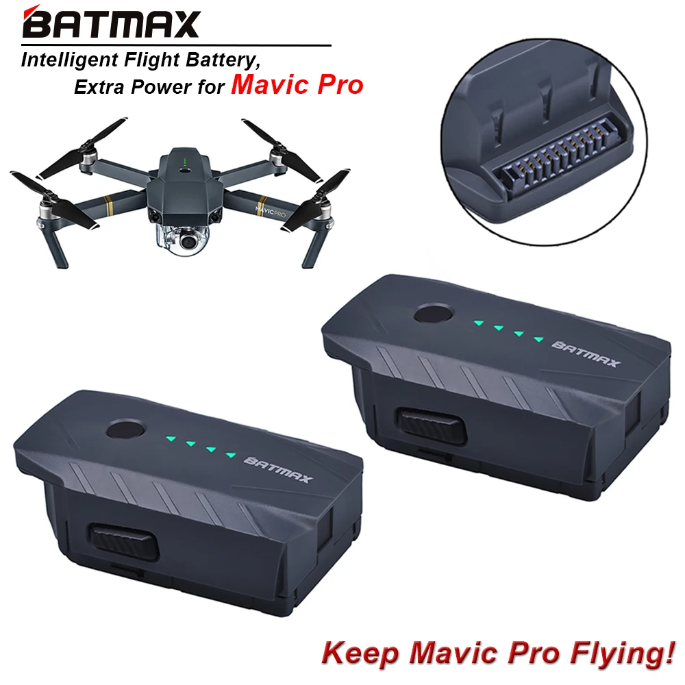 

2PCS Batmax High Power 11.4V 3830mAh Intelligent Flight Battery replacement for DJI Mavic Pro Drones