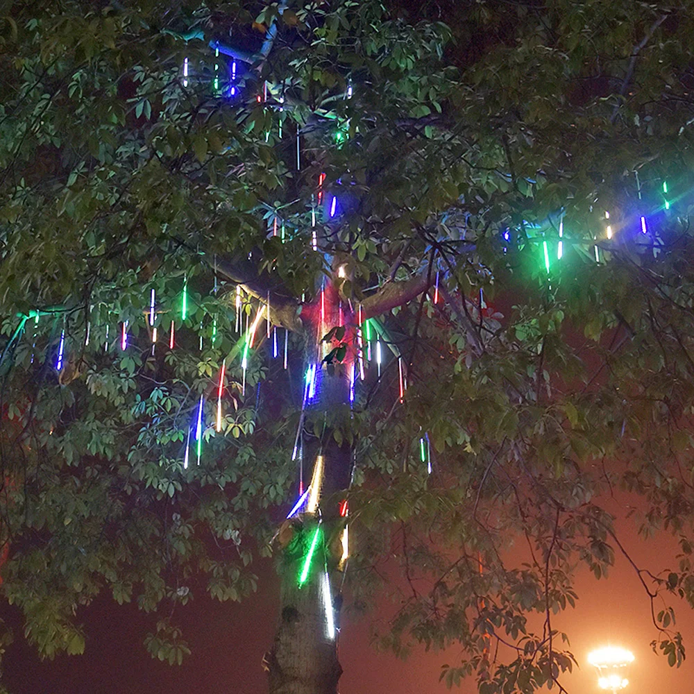 

Outdoor 30CM 50M Meteor Shower Rain Tubes LED Fairy Lights For New Year Christmas Patio Garden Decoration Raindrop Falling Light