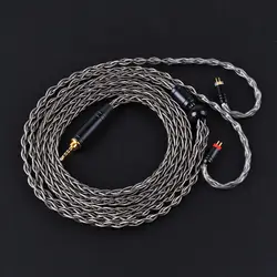 Yinyoo коричневый 8 Core с серебряным покрытием повышен кабель 2,5/3,5/4,4 мм балансный кабель с MMCX/2pin разъем для HQ5 HQ6 ZS10 ZS6 ES4