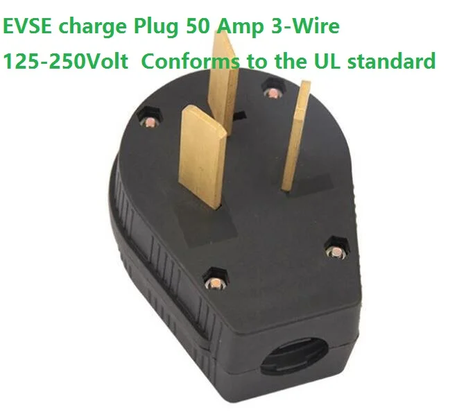 ZWET EVSE заглушка для зарядки 50 Ампер 3-провод 125-250вольт черный 3 провода заподлицо 10-50A UL одобренный высокое качество
