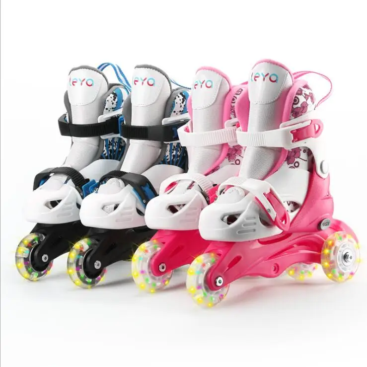 الأطفال أسطوانة قابلة للتعديل الزلاجات مع القطن النسيج مناسبة للأطفال أحذية التزلج على الجليد مع تنفس النسيج المواد