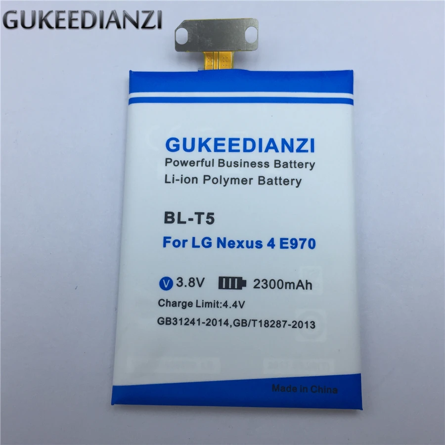 

GUKEEDIANZI Battery BL-T5 For LG Optimus Nexus 4 E960 Occam Mako / G Eclipse 4G LTE E970 E971 E975 F180 E973 LS970 2300mAh