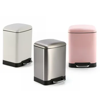 

6L Stainless Steel Fingerproof Step Pedal Trash Can Waste Basket Dust Bin Garbage Can Recycle Bin Silent Lid Toilet Kitchen
