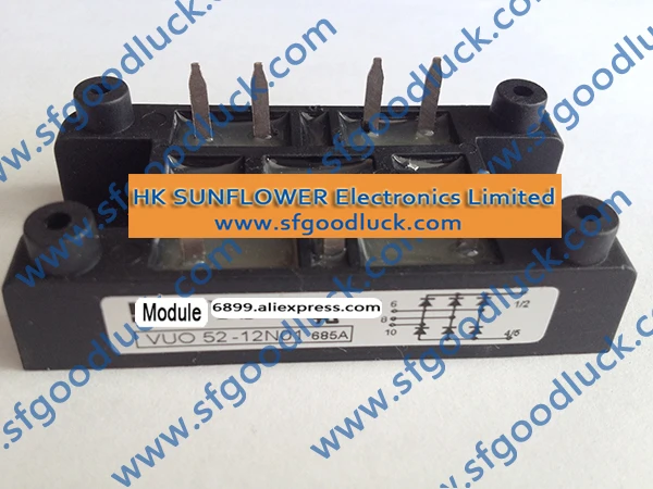 VUO52-12NO1 Standard Module Three Phase Rectifier Bridge 1200V 60A V1-A-Pack Weight:37g