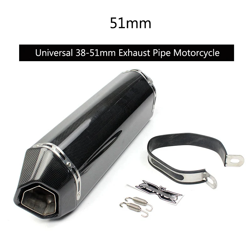 Carbon Fiber 38-51 mm Exhaust Pipe Universal Motorcycle Tail Escape No DB Killer Dirt Bike ATV Modified Tips Slip On or Welding Carbon Fiber 38-51 mm Exhaust Pipe Universal Motorcycle Tail Escape No DB Killer Dirt Bike ATV Modified Tips Slip On or Welding