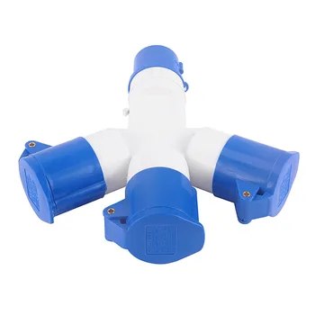 

16 AMP 16A Plug Socket 240V 3 Pin Water Weatherproof Electrical Connector Blue