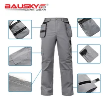 Bauskydd Новое поступление летний мужской прочный светильник брюки из тонкой ткани со съемным карманом для инструментов T/C 65/35