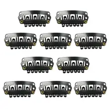 CQMF черные защелкивающиеся зажимы 10 шт. u-образные металлические зажимы для наращивания волос DIY