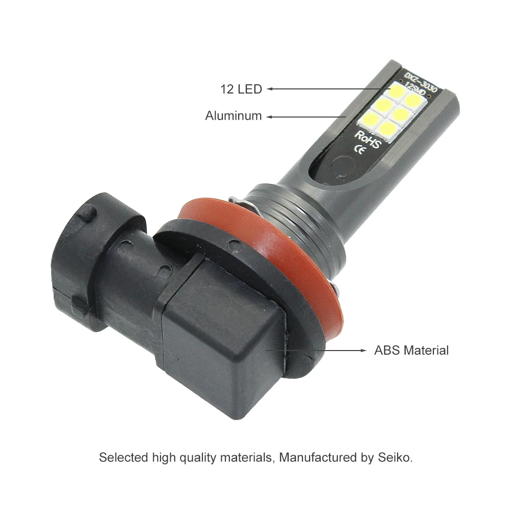 1 шт. H11 H9 H8 светодиодные противотуманные лампочки 3030 SMD Светодиодные