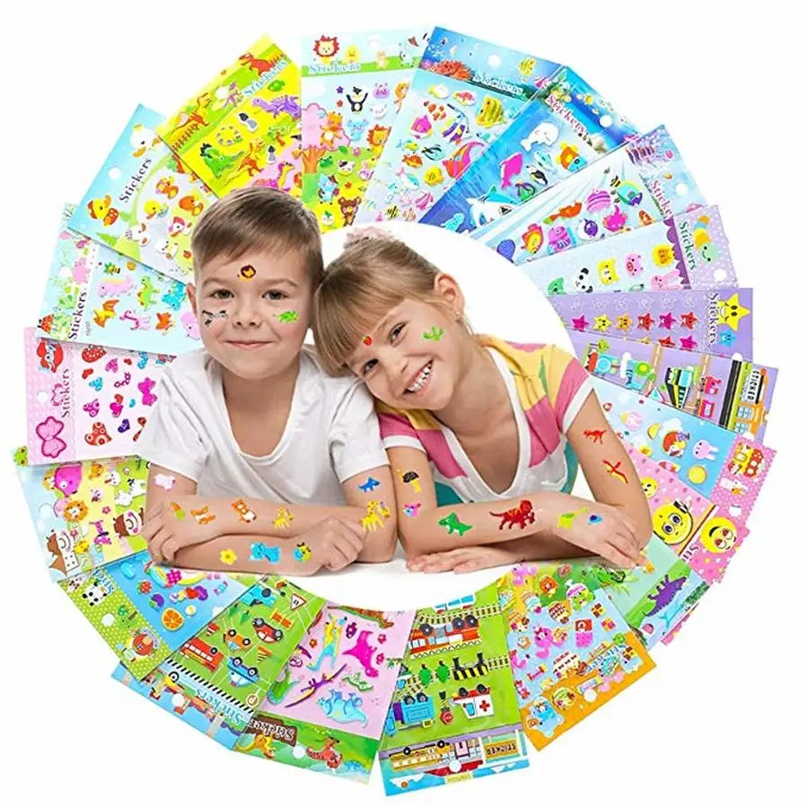 10 Sheets/lot 3D Cute Anime Cartoon kids DIY Stickers Waterproof Bubble PVC Scrapbook Gifts For Children22*12CMCool Sticker Pack 10 Sheets/lot 3D Cute Anime Cartoon kids DIY Stickers Waterproof Bubble PVC Scrapbook Gifts For Children22*12CMCool Sticker Pack
