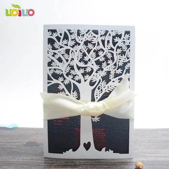 

10pcs white tree Business/Party/Birthday Laser Wedding invitation card envelope inner sheet