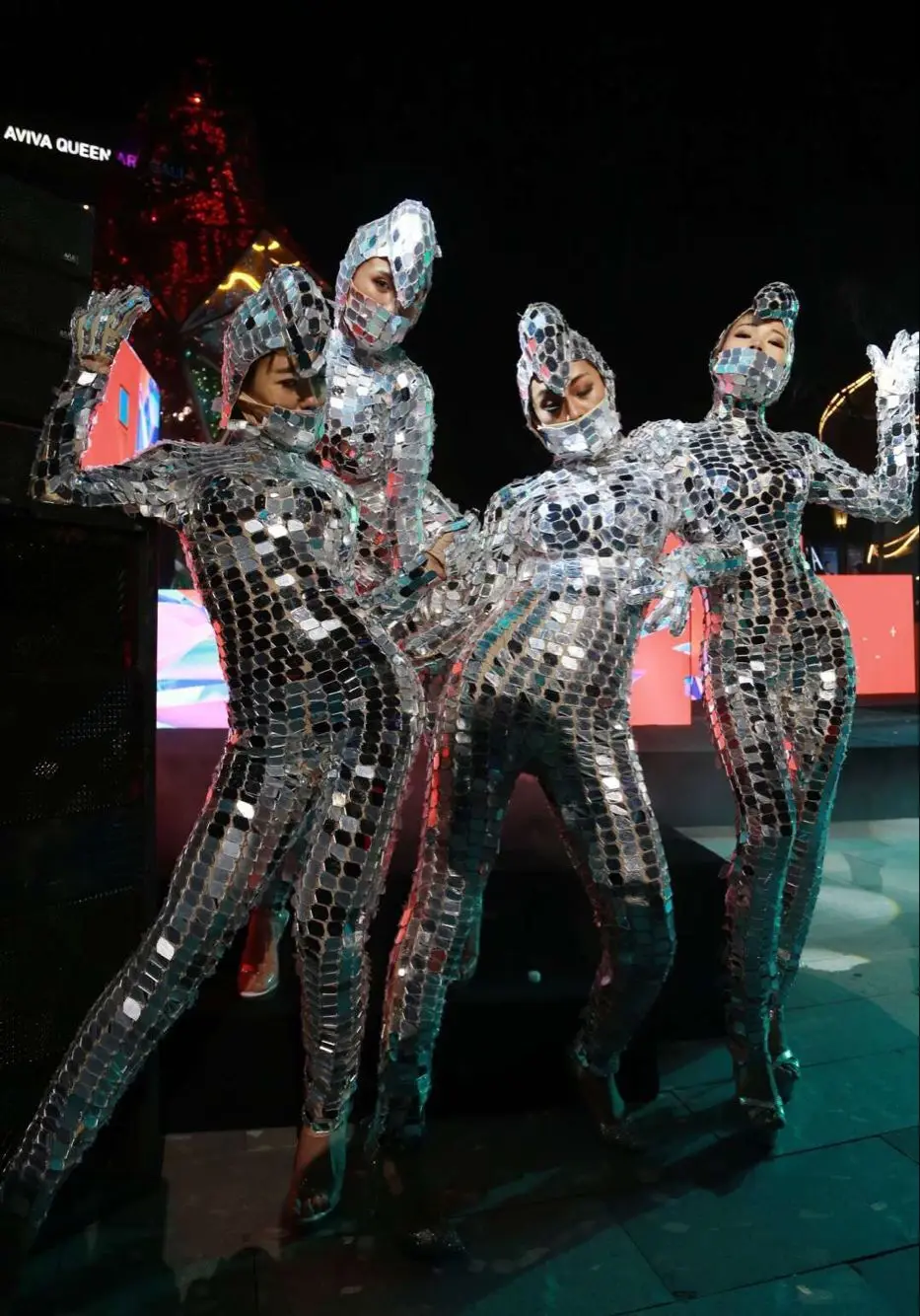 

sexy women Girls Mirror costumes for nightclub stage performance