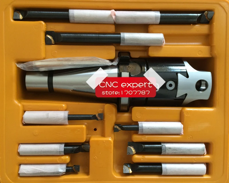 

NT40/ISO40 taper, F1-12 50mm boring head with ISO40 shank and 9pcs 12mm boring bars, boring head set, F1 boring head