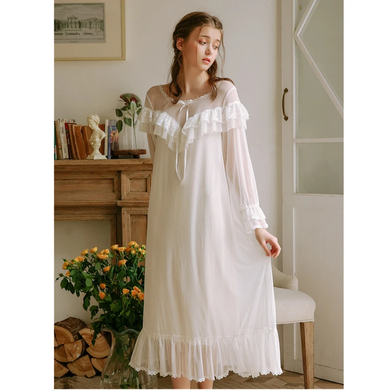 high neck victorian nightgown