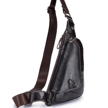 Модная дизайнерская мужская нагрудная сумка из натуральной кожи, сумки на плечо для отдыха и путешествий, сумка через плечо на молнии