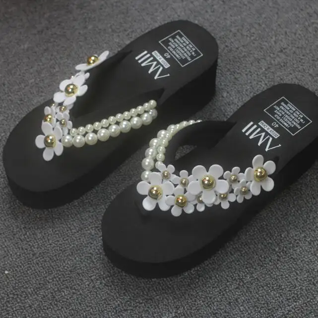 Free shipping fashion handmade custom sewing daisy flowers pearl